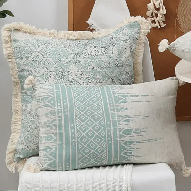 Light Blue Patterned Pillow