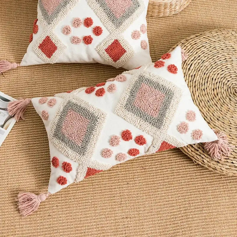 Tufted Geometric Pillow Cover