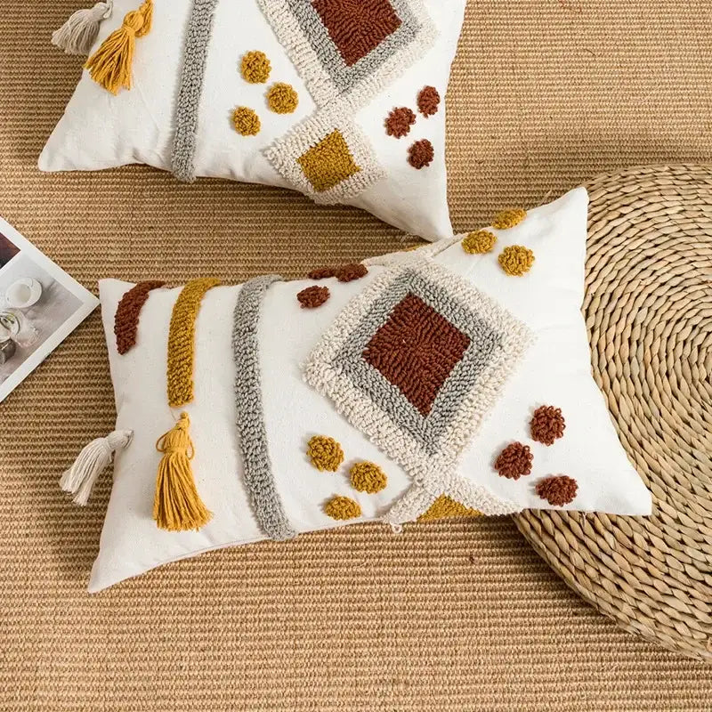 Tufted Geometric Pillow Cover