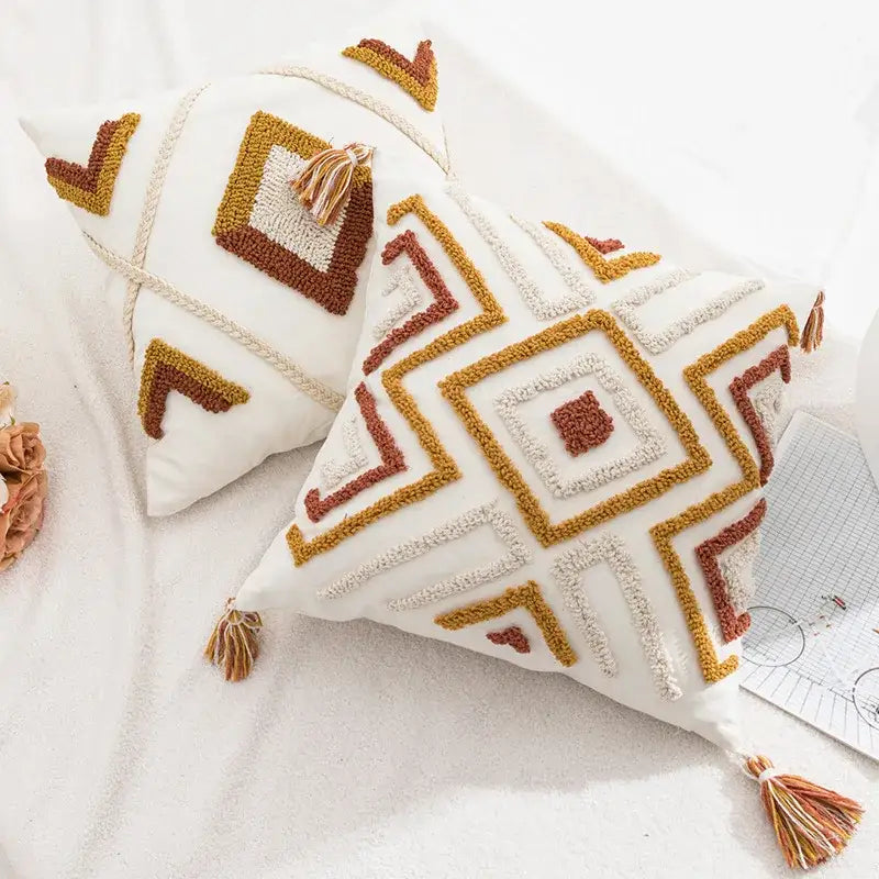 Tufted Geometric Pillow Cover