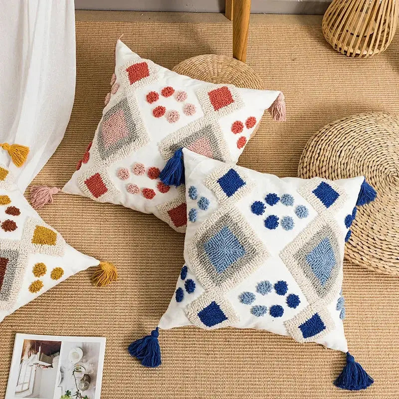 Tufted Geometric Pillow Cover