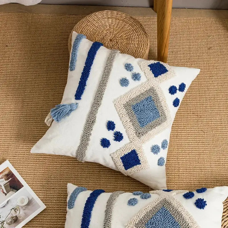 Tufted Geometric Pillow Cover