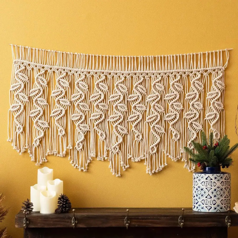 Leaf Pattern Macrame Curtain