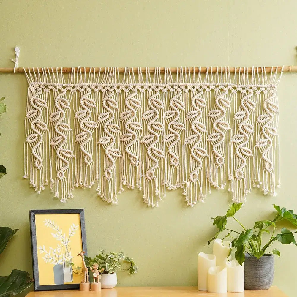 Leaf Pattern Macrame Curtain