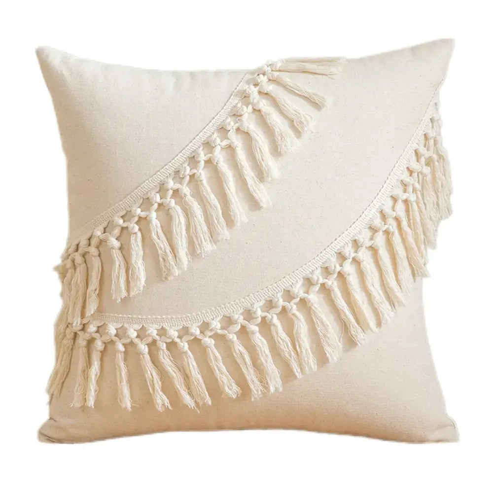 Cream Macrame Cushion Cover