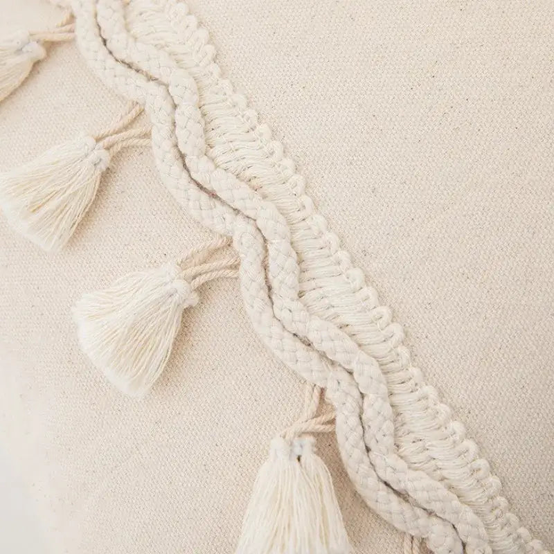 Cream Macrame Cushion Cover