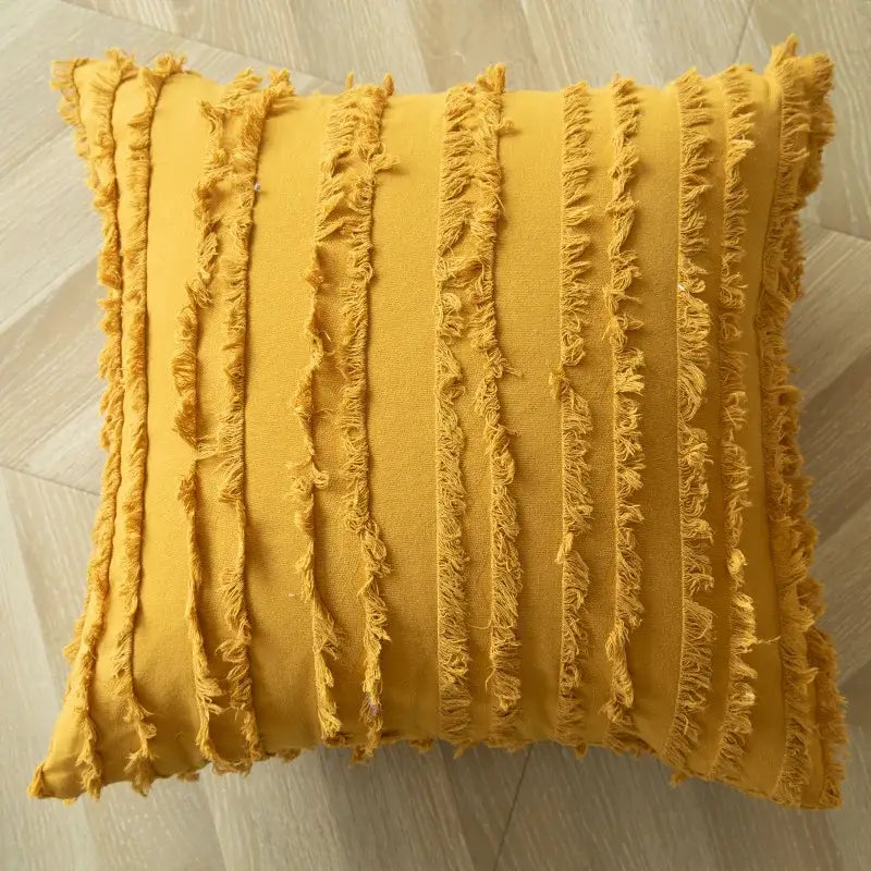 Mustard Tufted Cushion Cover