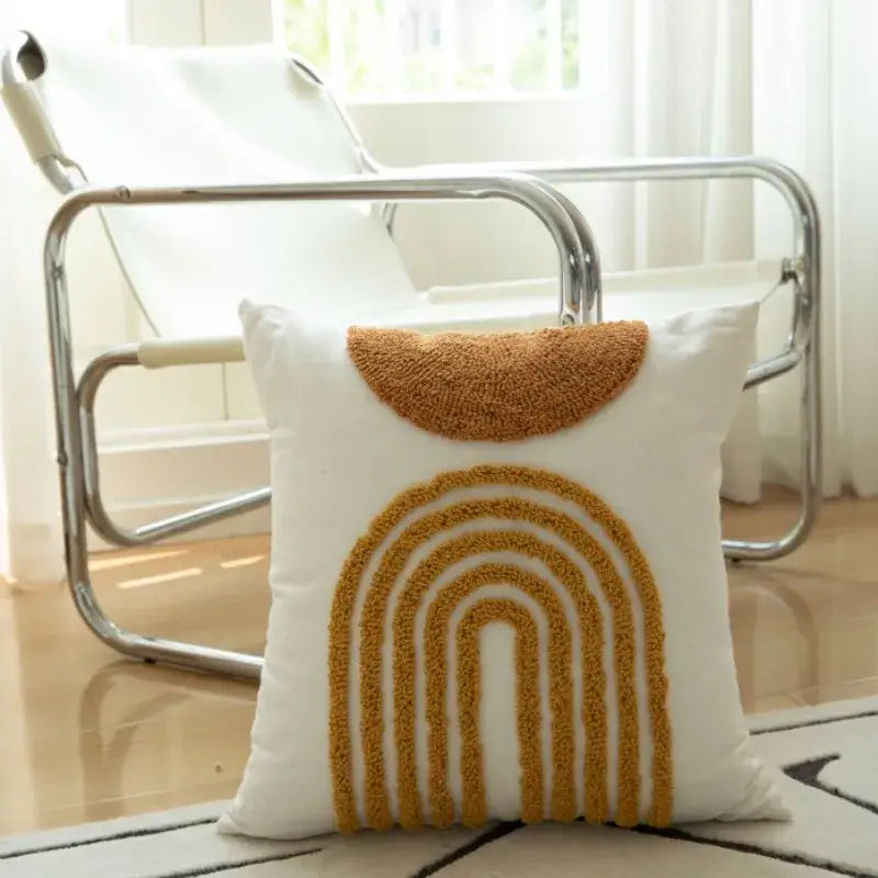 Mustard Tufted Cushion Cover