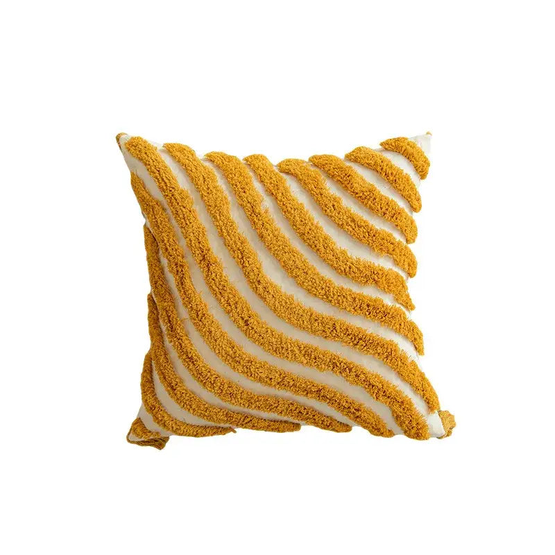Mustard Tufted Cushion Cover