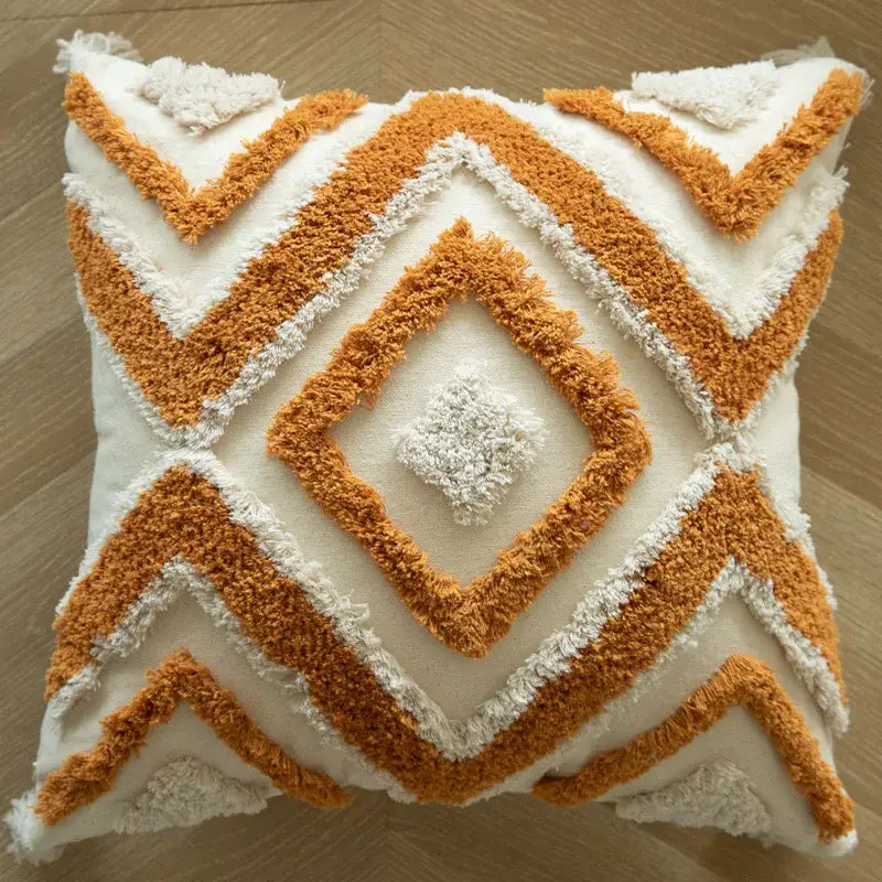 Mustard Tufted Cushion Cover