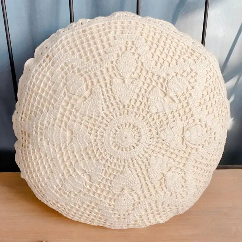 Off-White Crochet Cushion Cover