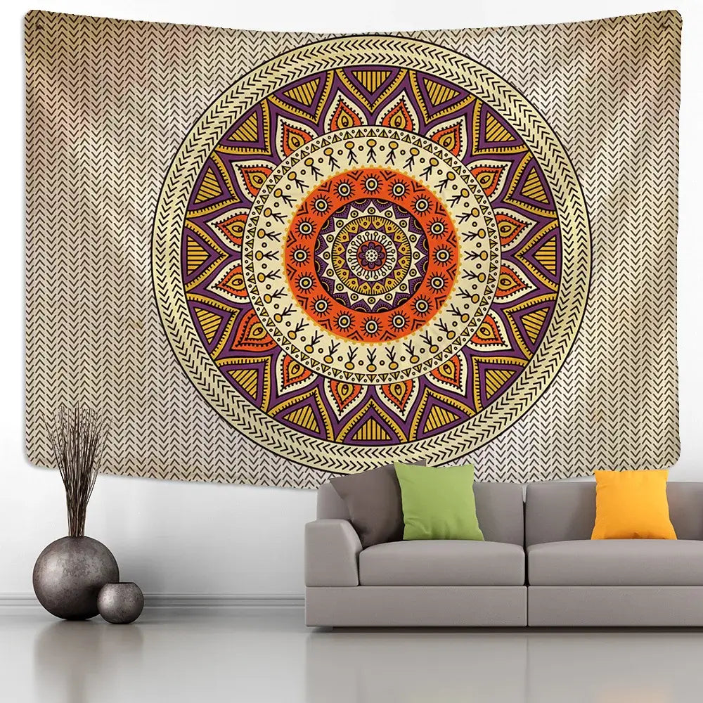 Colorful Mandala Wall Tapestry Large Size Options