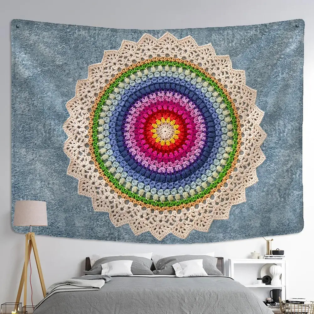Colorful Mandala Wall Tapestry Large Size Options