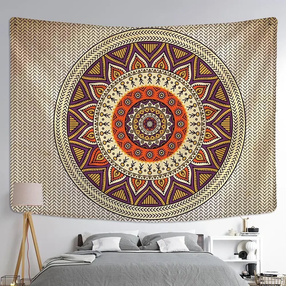 Colorful Mandala Wall Tapestry Large Size Options