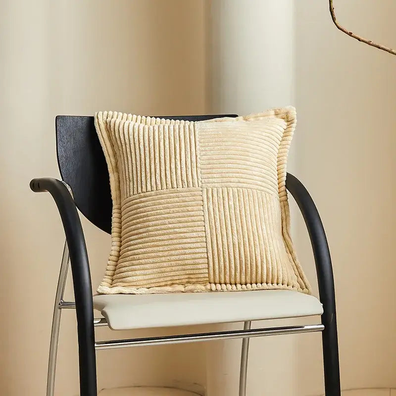 Cream Striped Pillow Covers