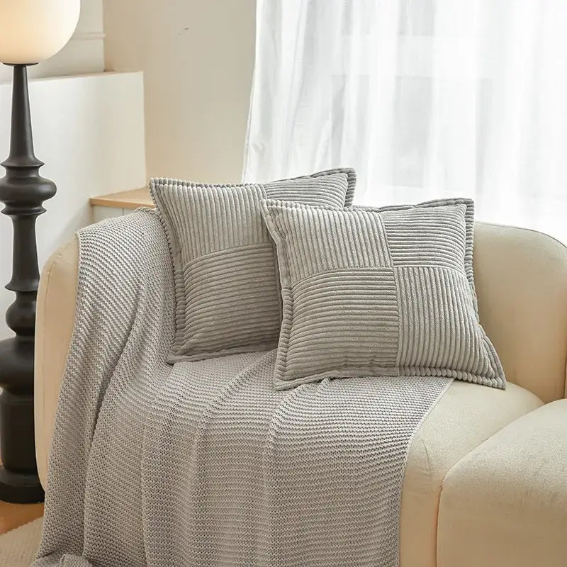 Cream Striped Pillow Covers