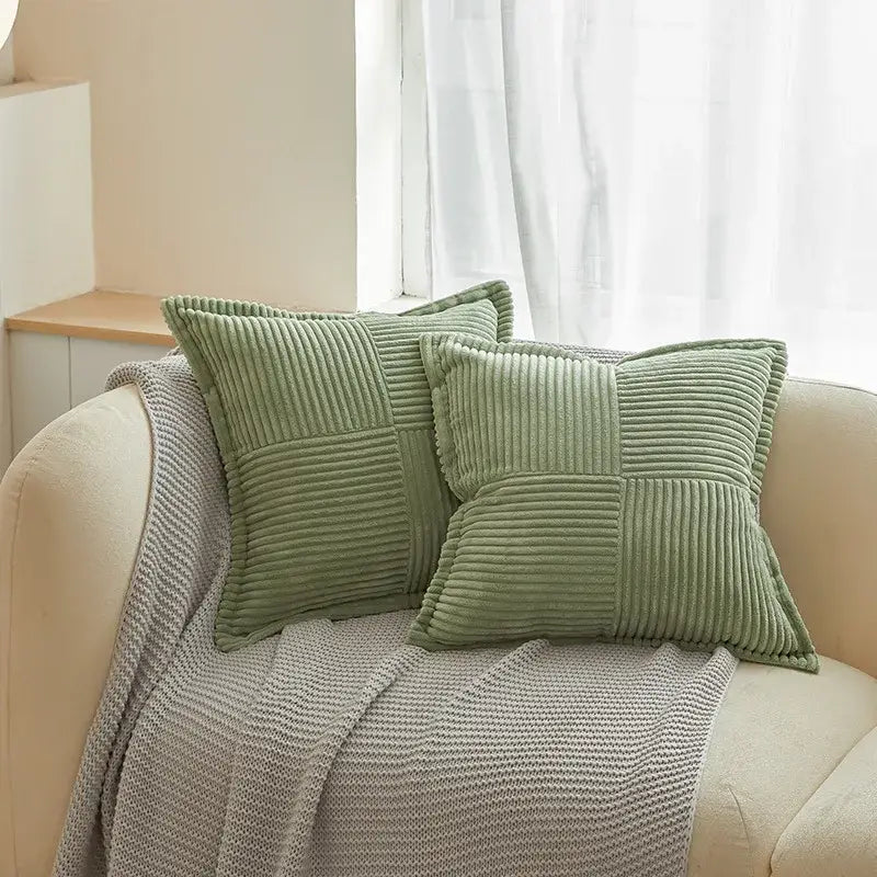 Cream Striped Pillow Covers