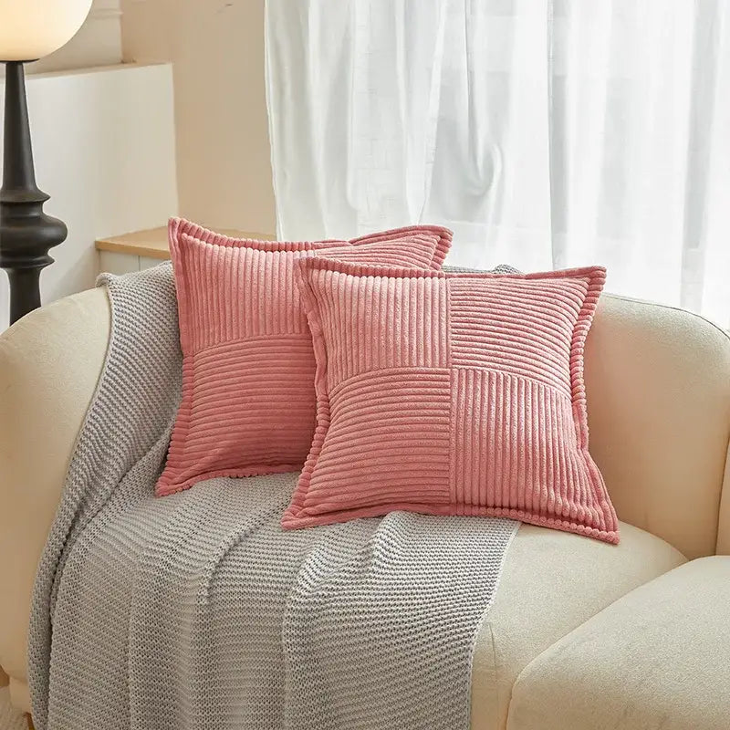 Cream Striped Pillow Covers