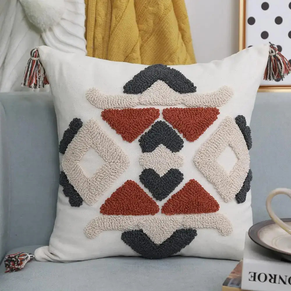 Cream Rust Pillow Cover