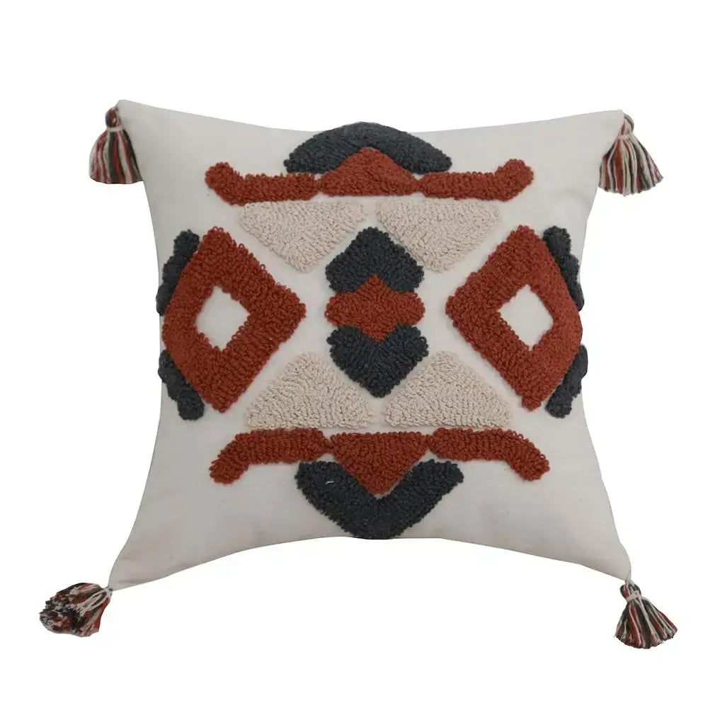 Cream Rust Pillow Cover