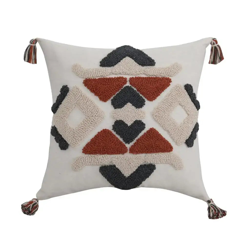 Cream Rust Pillow Cover