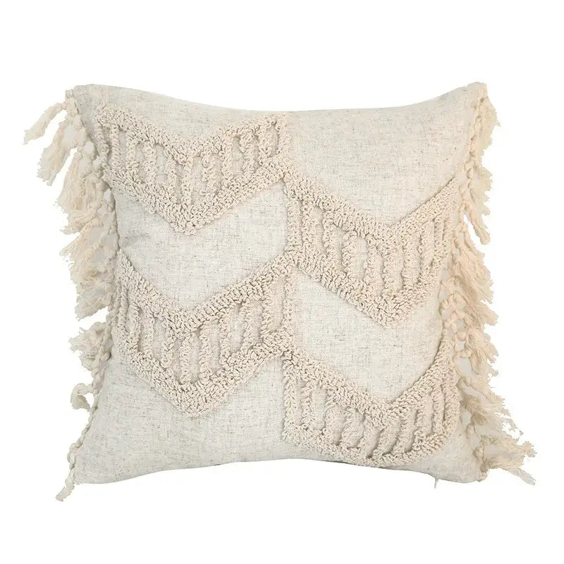 Cream Tufted Cotton Cushion