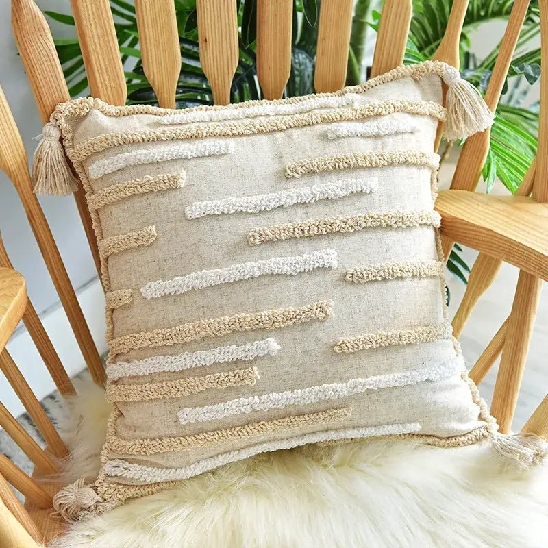 Cream Tufted Cotton Cushion