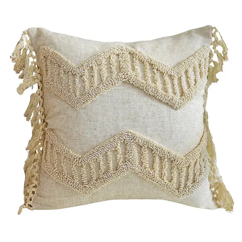 Cream Tufted Cotton Cushion