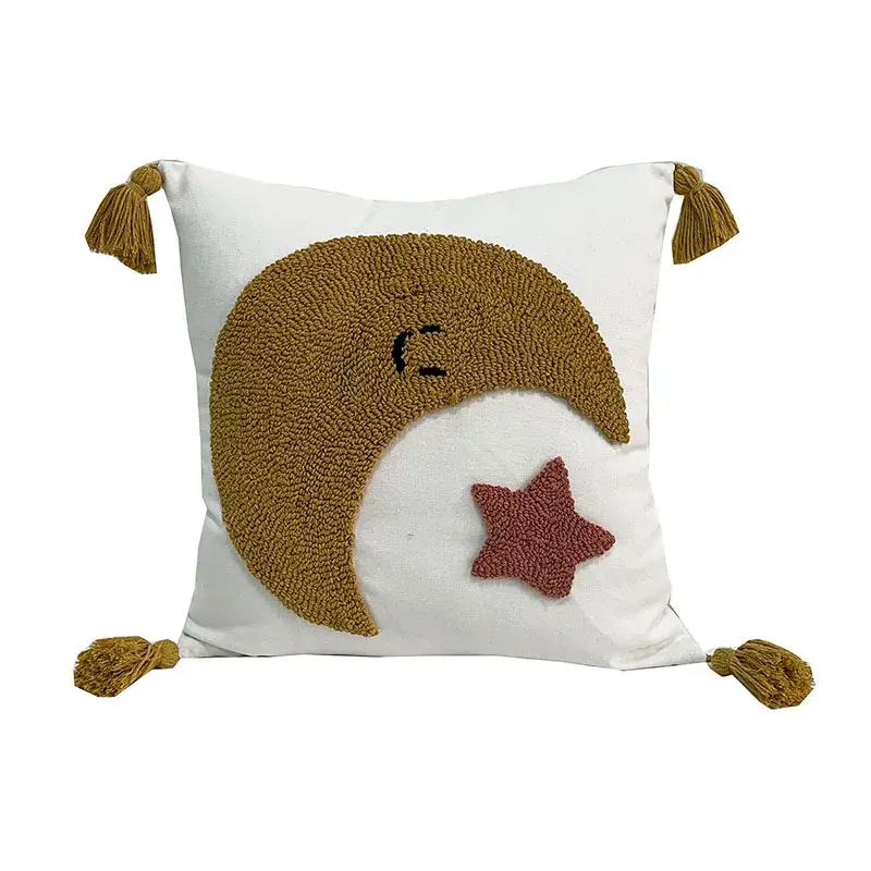 Sun Moon Embroidered Pillowcase