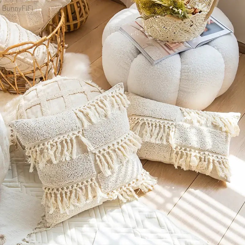 Cream Diamond Cushion Cover