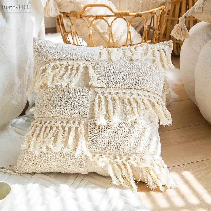 Cream Diamond Cushion Cover