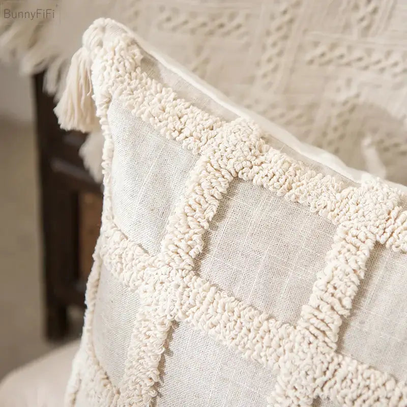 Cream Diamond Cushion Cover