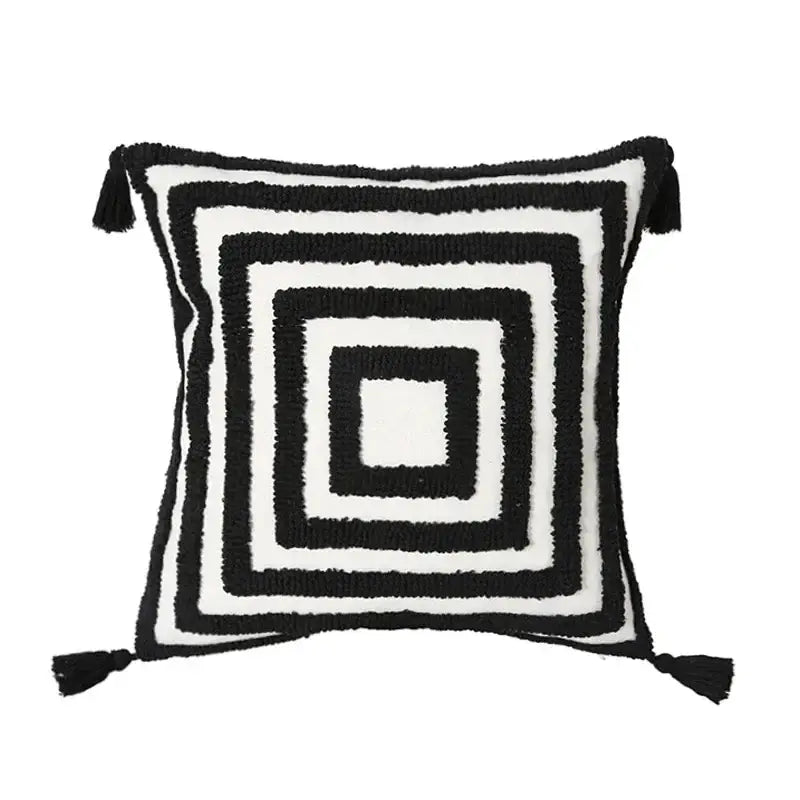 White Gray Boho Cushion