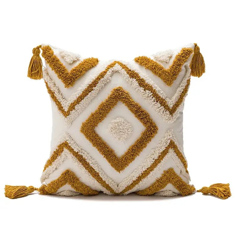 White Gray Boho Cushion