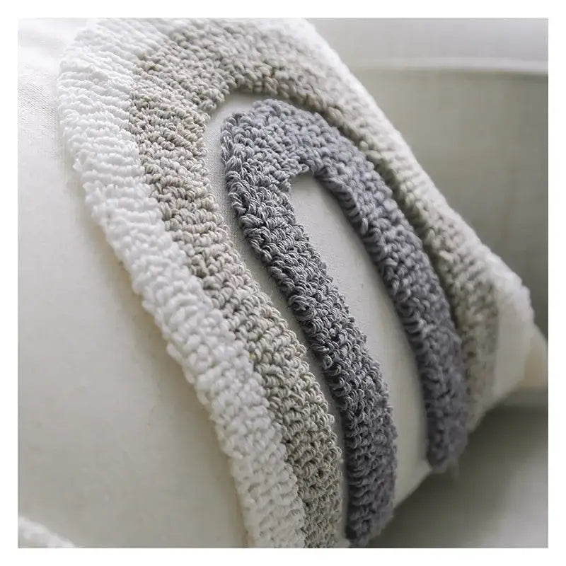 White Gray Boho Cushion