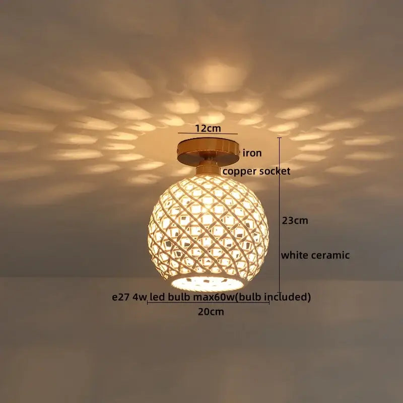 Boho Rattan Ceiling Light