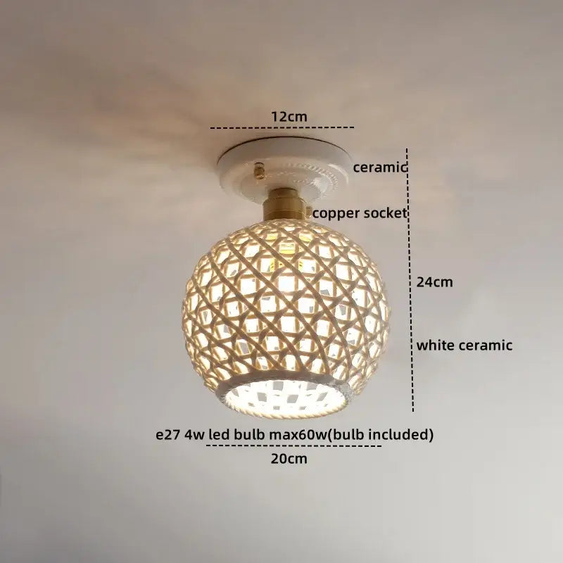 Boho Rattan Ceiling Light