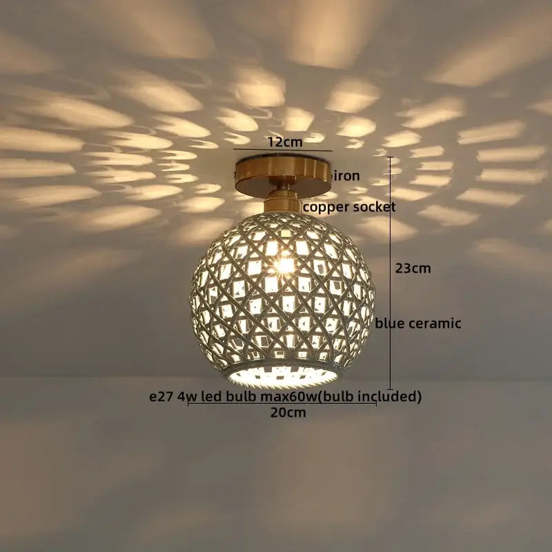 Boho Rattan Ceiling Light