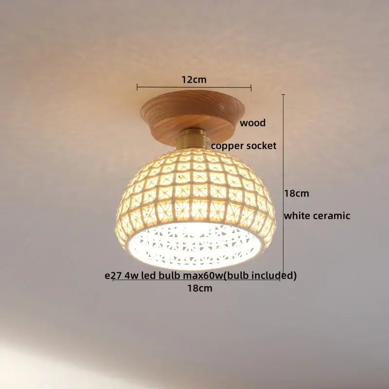 Boho Rattan Ceiling Light