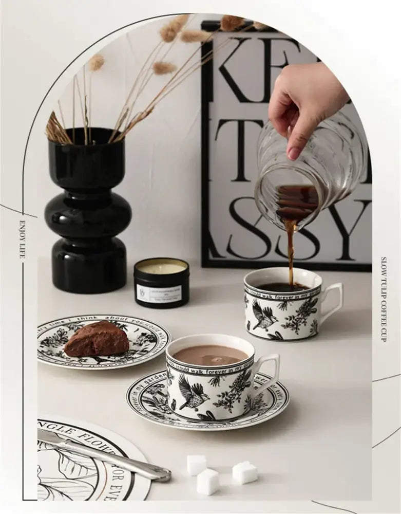 Botanical Ceramic Cup Set