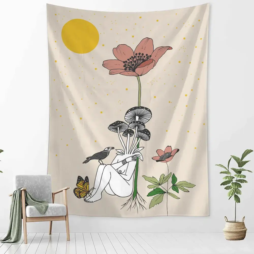 Botanical Tarot Tapestry Art
