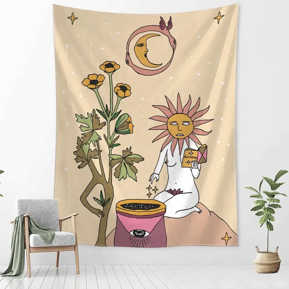 Botanical Tarot Tapestry Art