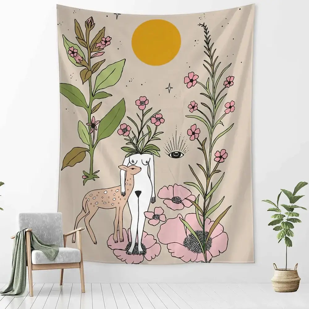 Botanical Tarot Tapestry Art