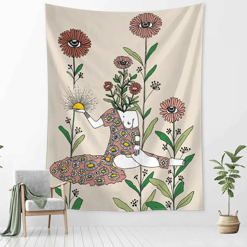 Botanical Tarot Tapestry Art