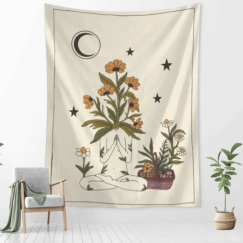 Botanical Tarot Tapestry Art