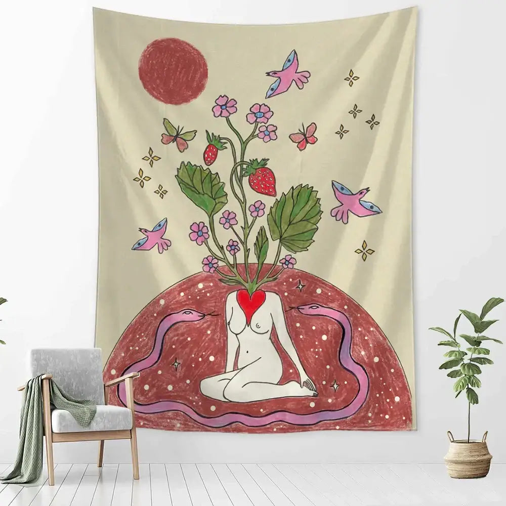 Botanical Tarot Tapestry Art