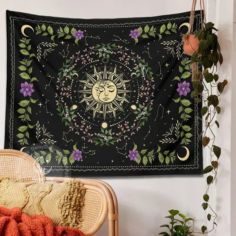 Botanical Moon Phase Tapestry