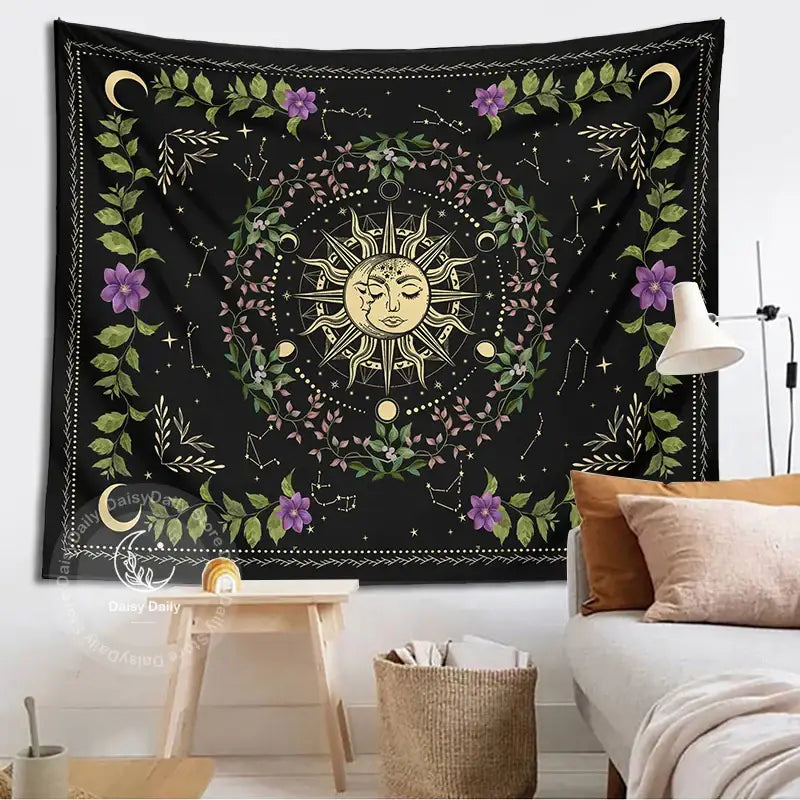 Botanical Moon Phase Tapestry