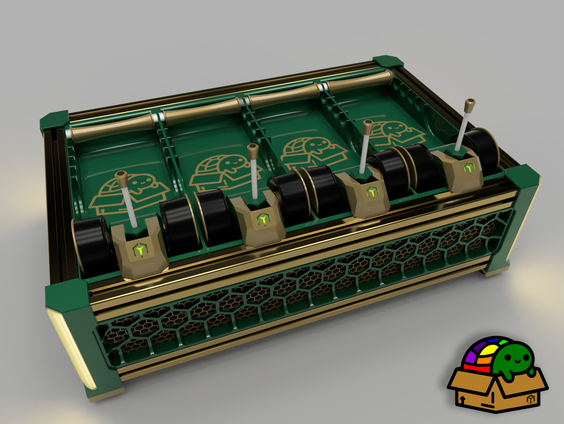 Box Turtle Automated Filament Changer / Multi-Color System By Armored Turtle with BONUS Injection Molded Trays!