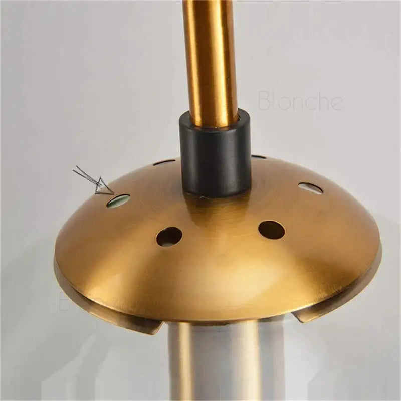 Amber Glass Wall Light Brass